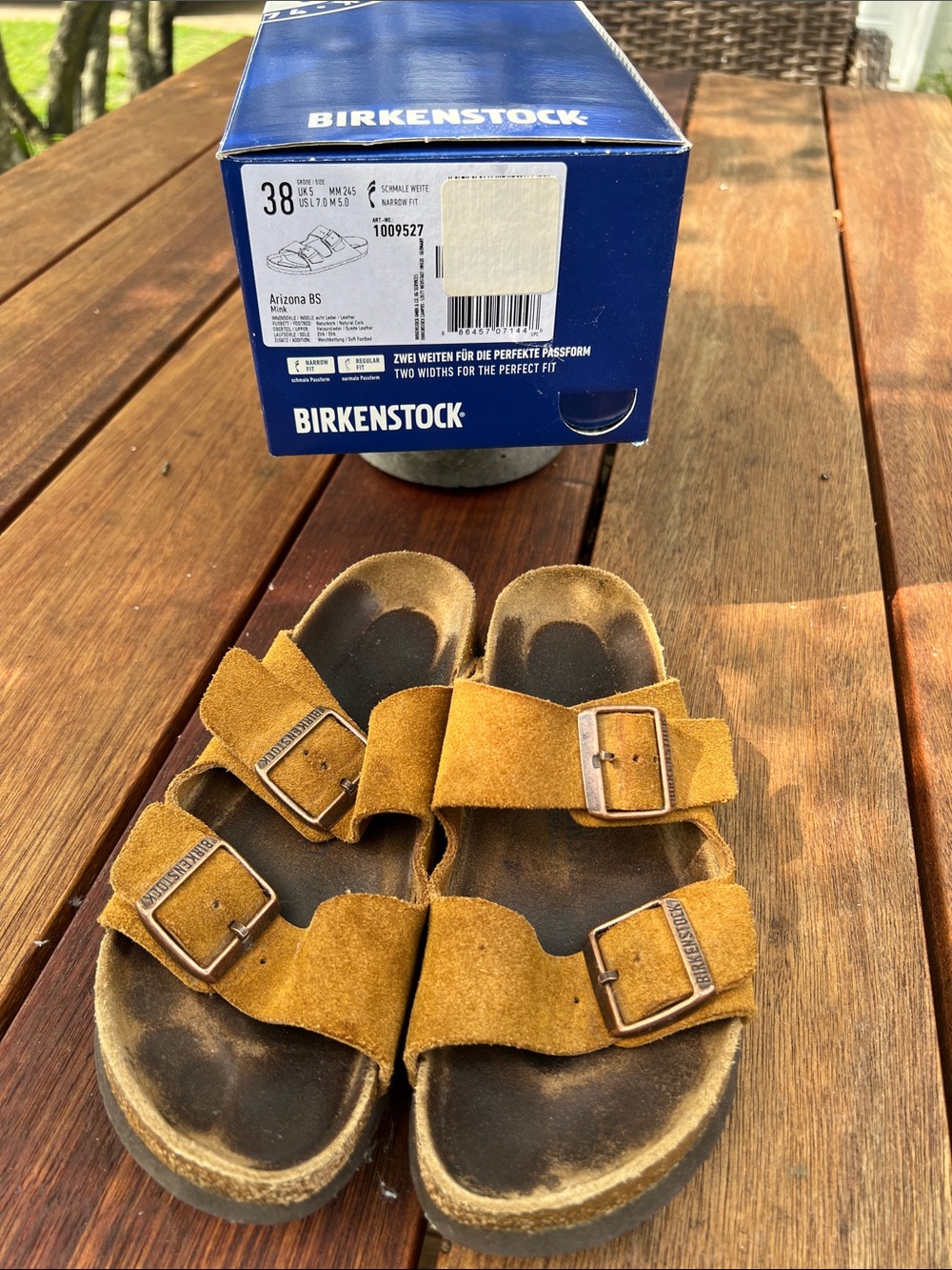 Birkenstock Arizona Suede Sandals in Mink
